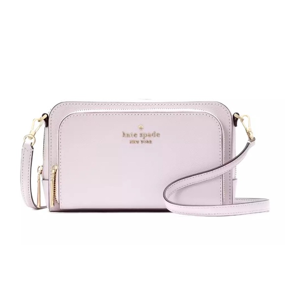 New Kate Spade Staci Dual Zip Around Crossbody Pastel Lavender - Picture 1 of 5
